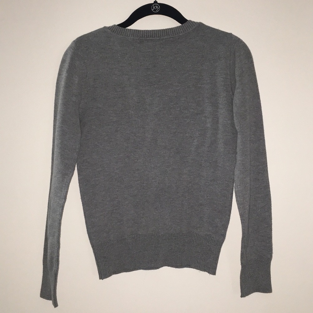 Grey Ribbed Cuff Sweater - Picture 2 of 3